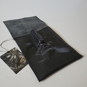 LOST Design Adonis Profile Handcrafted Italian Tanned Leather Pochette NEW Black